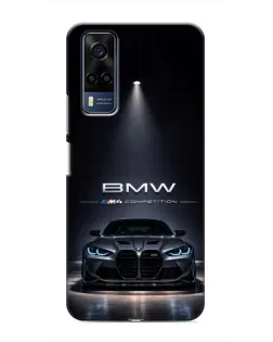 Чехол для Vivo Y53S с картинкой «BMW сквозь ночной город»