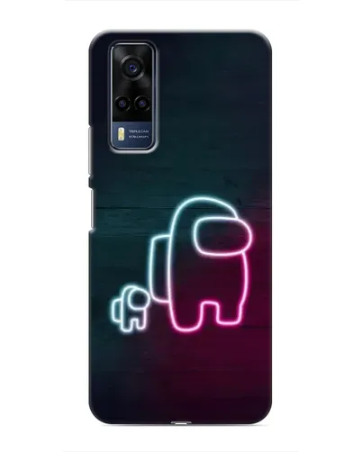 Чехол для Vivo Y53S с картинкой «Among Us неон-арт»