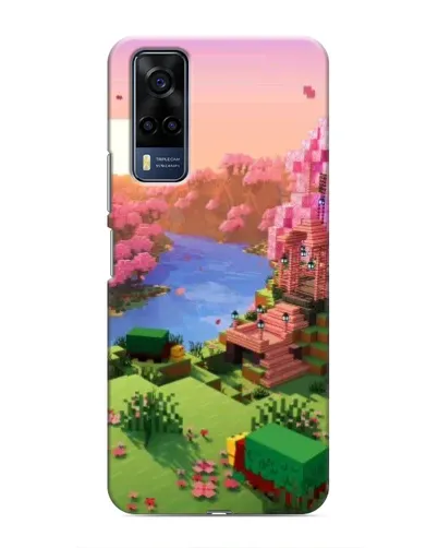 Чехол для Vivo Y53S с картинкой «Розовое дерево Minecraft»