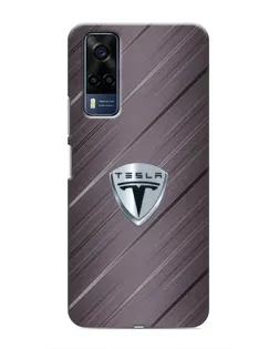Чехол для Vivo Y53S с картинкой «Металлическая текстура Tesla»