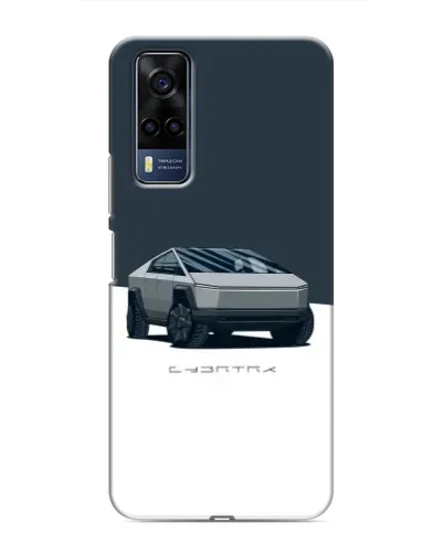 Чехол для Vivo Y53S с картинкой «Серебристый Cybertruck Tesla»