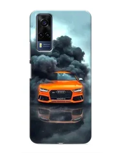 Чехол для Vivo Y53S с картинкой «Audi в облаках дыма»