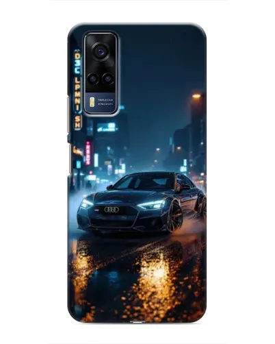 Чехол для Vivo Y53S с картинкой «Ночной город и Audi»