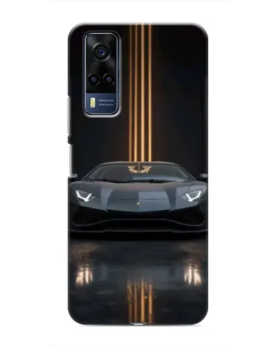Чехол для Vivo Y53S с картинкой «Lamborghini золотые линии»