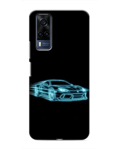 Чехол для Vivo Y53S с картинкой «Неоновый контур Lamborghini»