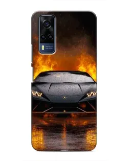 Чехол для Vivo Y53S с картинкой «Lamborghini в огне»