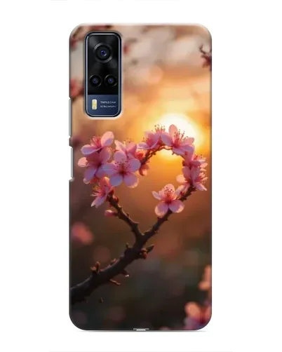 Чехол для Vivo Y53S с картинкой «Розовый цвет сердце на фоне заката» Чехол для Vivo Y53S с картинкой «Розовый цвет сердце на фоне заката»