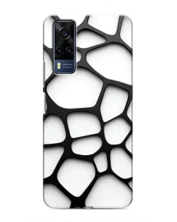 Чехол для Vivo Y53S с картинкой «Белая объемная сетка»