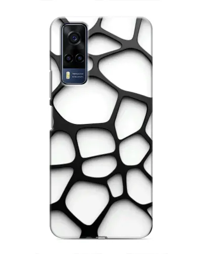Чехол для Vivo Y53S с картинкой «Белая объемная сетка»