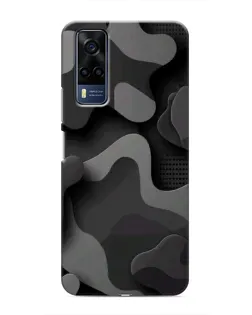 Чехол для Vivo Y53S с картинкой «Темный абстрактный камуфляж»