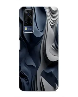 Чехол для Vivo Y53S с картинкой «Объемные синие складки»