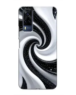 Чехол для Vivo Y53S с картинкой «Черно-белая спираль»