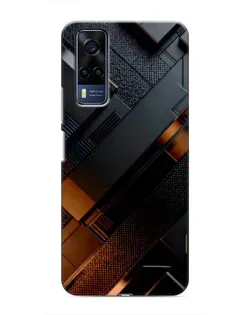 Чехол для Vivo Y53S с картинкой «Черные геометрические блоки»