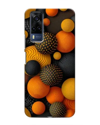 Чехол для Vivo Y53S с картинкой «Объемные оранжевые сферы»