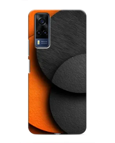 Чехол для Vivo Y53S с картинкой «Геометрия оранжевых кругов»