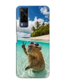 Чехол для Vivo Y53S с картинкой «Капибара на море» Чехол для Vivo Y53S с картинкой «Капибара на море»