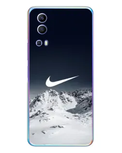 Чехол для Vivo Y72 с картинкой «Nike — зимние горы»