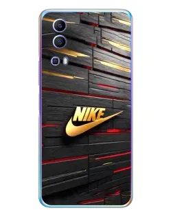 Чехол для Vivo Y72 с картинкой «Золотой Nike на металле»