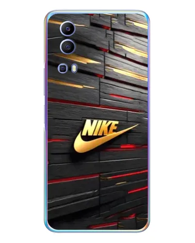 Чехол для Vivo Y72 с картинкой «Золотой Nike на металле»