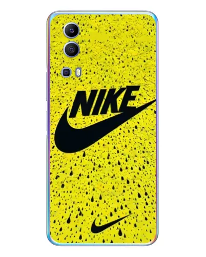 Чехол для Vivo Y72 с картинкой «Желтый текстурный Nike»