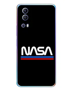 Чехол для Vivo Y72 с картинкой «NASA — классика Red Blue»