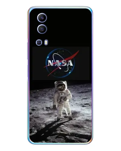 Чехол для Vivo Y72 с картинкой «Астронавт на Луне»