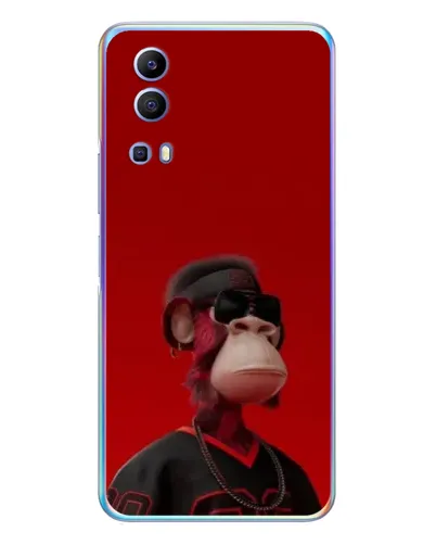 Чехол для Vivo Y72 с картинкой «Bored Ape в красном»