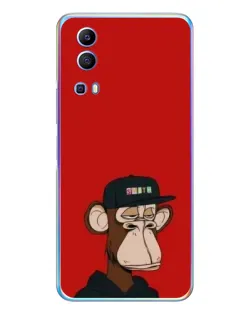 Чехол для Vivo Y72 с картинкой «Bored Ape — красный фон»