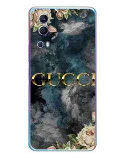 Чехол для Vivo Y72 с картинкой «Абстрактные цветы Gucci»