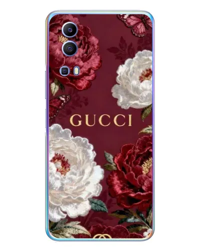 Чехол для Vivo Y72 с картинкой «Gucci — бордовые розы» Чехол для Vivo Y72 с картинкой «Gucci — бордовые розы»