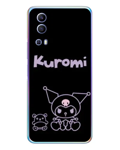 Чехол для Vivo Y72 с картинкой «Kuromi — черный минимализм»