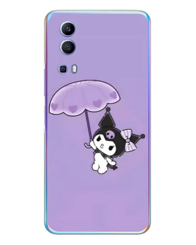Чехол для Vivo Y72 с картинкой «Kuromi с зонтиком»