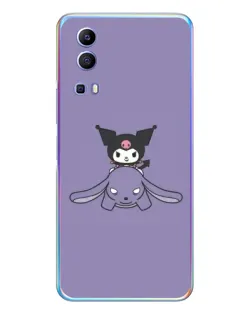 Чехол для Vivo Y72 с картинкой «Kuromi на лиловом фоне»