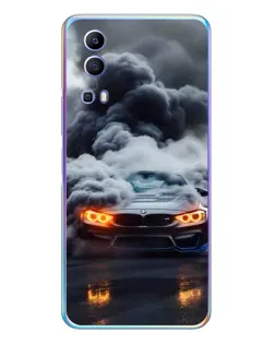 Чехол для Vivo Y72 с картинкой «BMW в дыму»