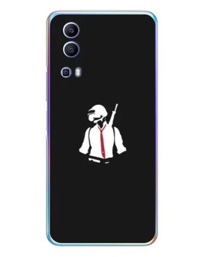 Чехол для Vivo Y72 с картинкой «PUBG — силуэт воина»
