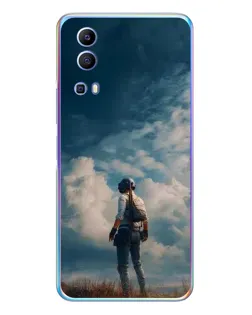 Чехол для Vivo Y72 с картинкой «Герой PUBG на скале»