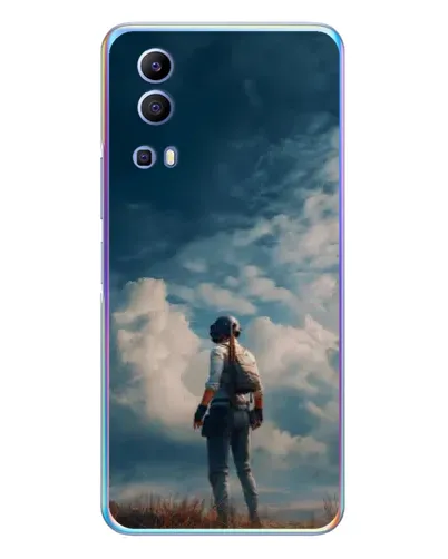 Чехол для Vivo Y72 с картинкой «Герой PUBG на скале»