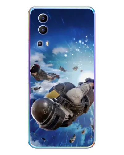 Чехол для Vivo Y72 с картинкой «Десант PUBG — прыжок»
