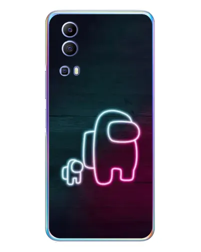 Чехол для Vivo Y72 с картинкой «Among Us неон-арт»
