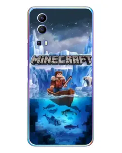Чехол для Vivo Y72 с картинкой «Minecraft ледяной мир»