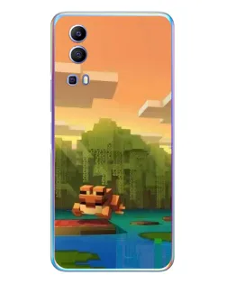 Чехол для Vivo Y72 с картинкой «Майнкрафт закат солнца»