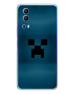 Чехол для Vivo Y72 с картинкой «Крипер текстура»