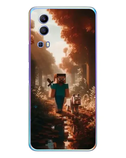 Чехол для Vivo Y72 с картинкой «Стив в лесу»