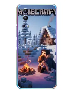 Чехол для Vivo Y72 с картинкой «Зимний Minecraft»