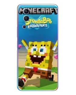 Чохол для Vivo Y72 з картинкою «Губка Боб Minecraft»