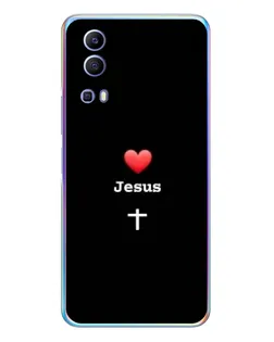 Чехол для Vivo Y72 с картинкой «Сердце - Jesus»