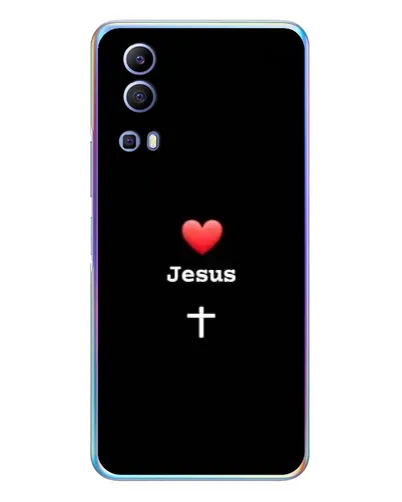 Чехол для Vivo Y72 с картинкой «Сердце - Jesus»