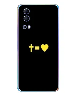 Чехол для Vivo Y72 с картинкой «Сердце и Крест»