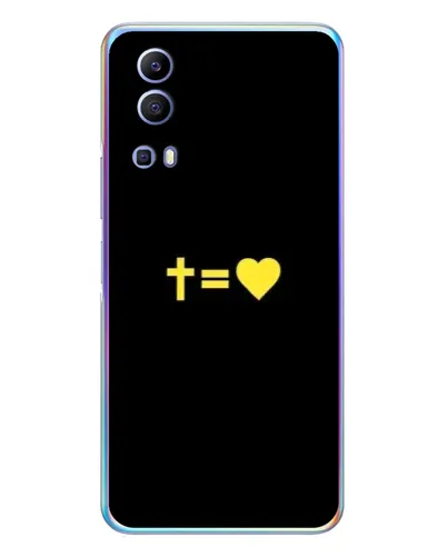 Чехол для Vivo Y72 с картинкой «Сердце и Крест»