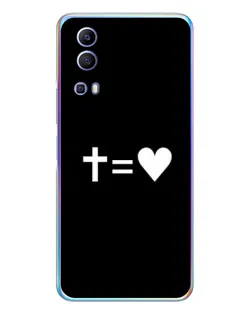Чехол для Vivo Y72 с картинкой «Крест и Сердце»